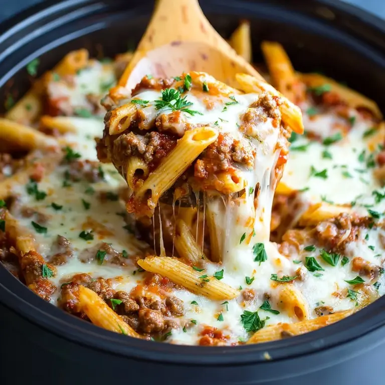 Savory Slow Cooker Baked Ziti Recipe