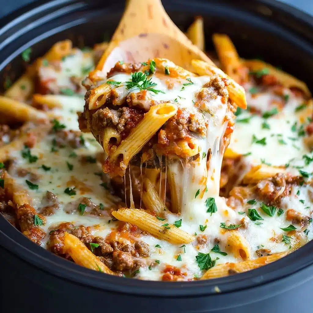 Savory Slow Cooker Baked Ziti Recipe - Recipe Image