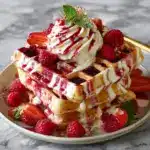 Red Velvet Marble Waffles Recipe