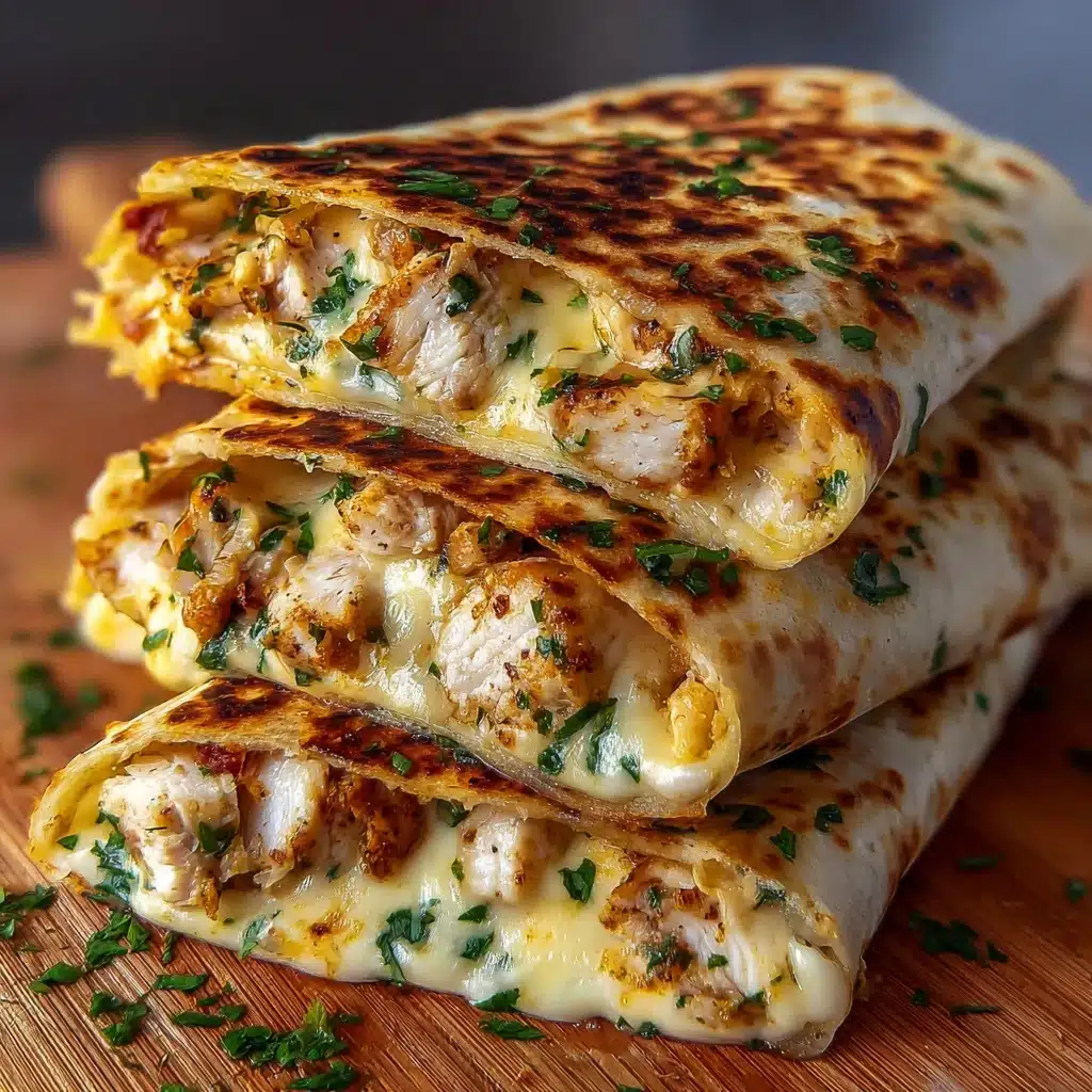 Ooey-Gooey Cheesy Garlic Chicken Wraps You’ll Devour Recipe - Recipe Image