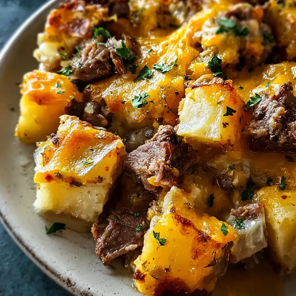 Crockpot Loaded Steak and Potato Bake Recipe