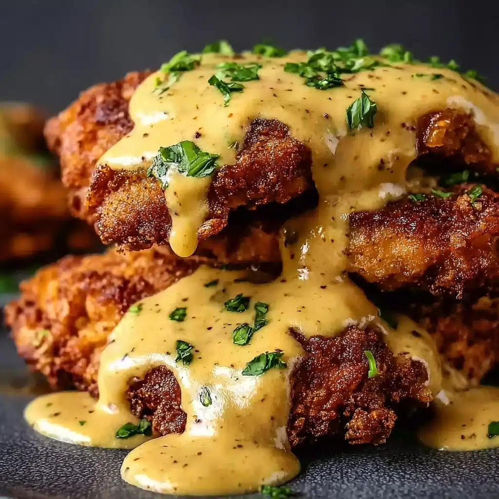 Pretzel Chicken with Mustard-Cheddar Sauce Recipe - Recipe Image