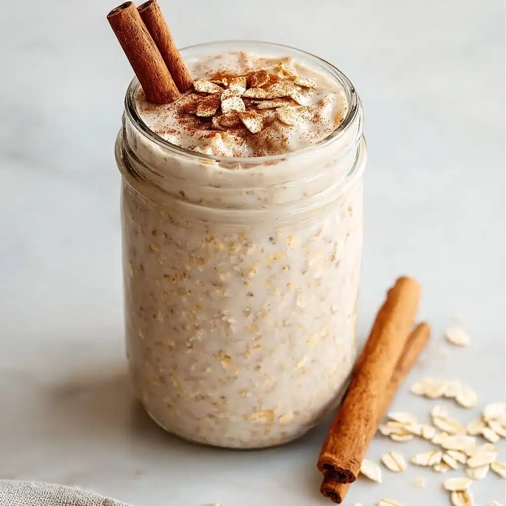 Tasty Vegan Dairy-Free Cinnamon Roll Overnight Oats Recipe - Recipe Image