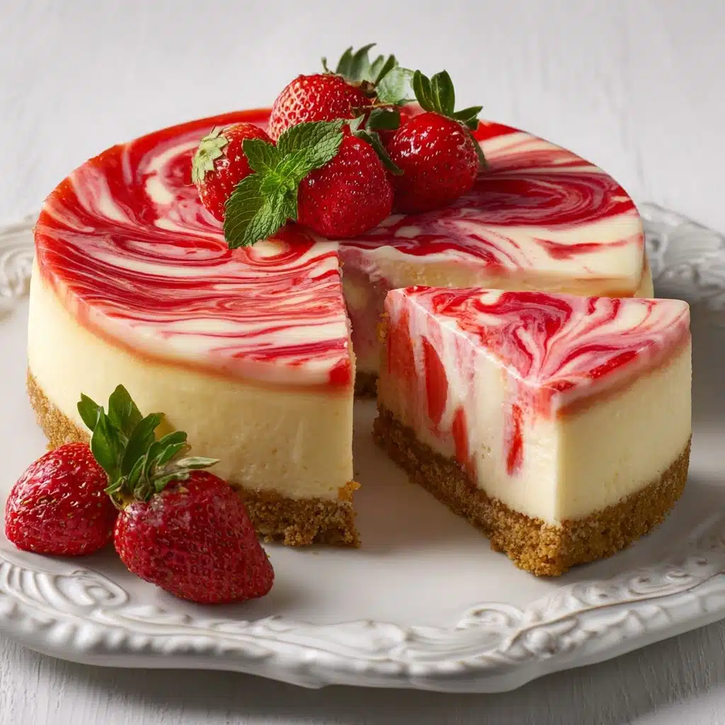 Strawberry Swirl Cheesecake Recipe - Recipe Image