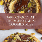 Dark Chocolate Pistachio Tahini Cookies Recipe