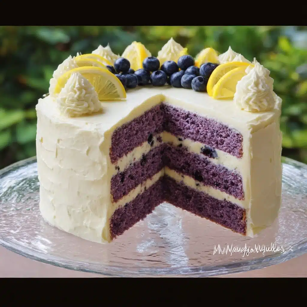 Blueberry Cake with Lemon Cream Cheese Frosting Recipe - Recipe Image