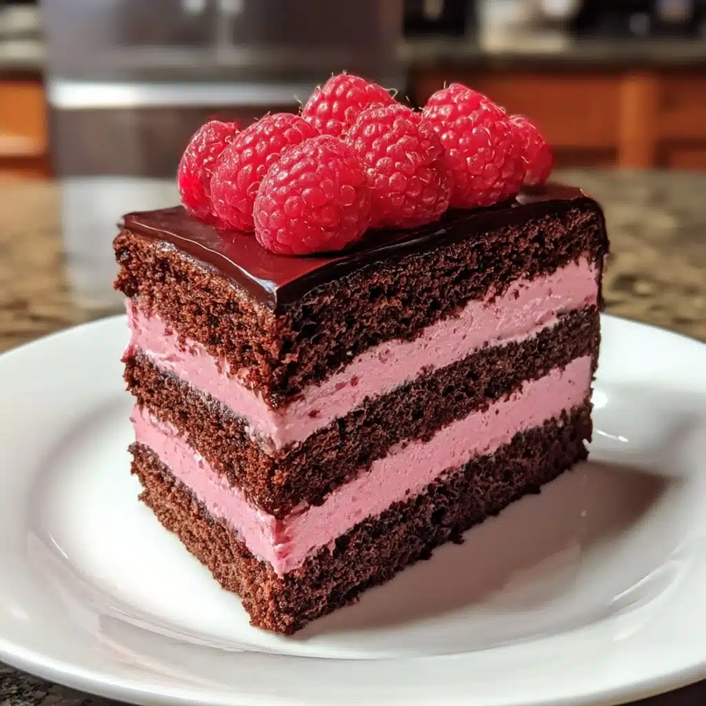 Dark Chocolate Raspberry Mousse Cake Recipe - Recipe Image