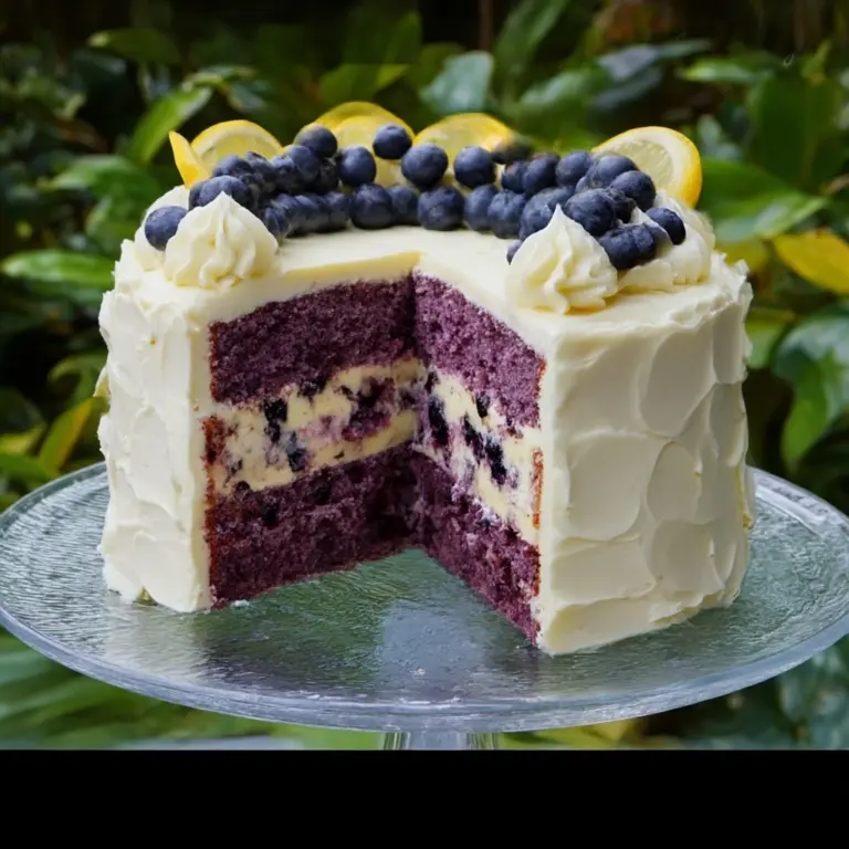 Blueberry Cake with Lemon Cream Cheese Frosting Recipe