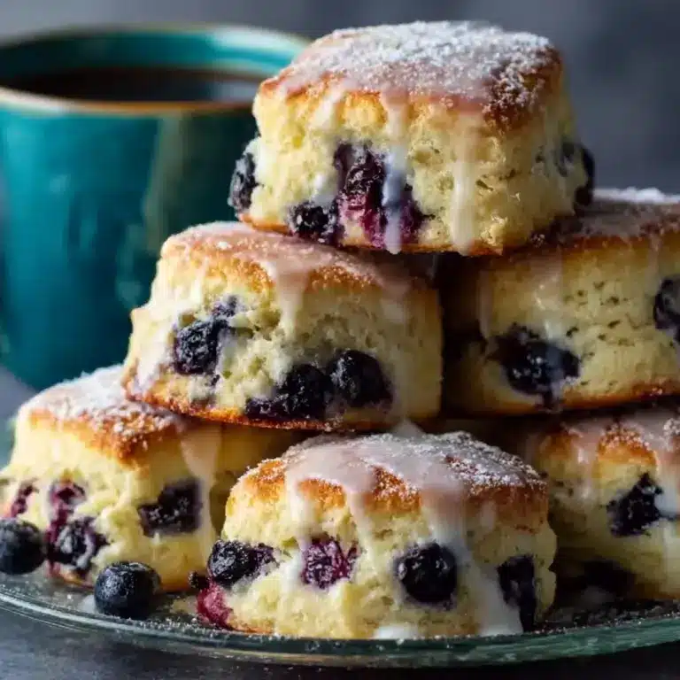 Flaky Blueberry Biscuits with Lemon Glaze Recipe
