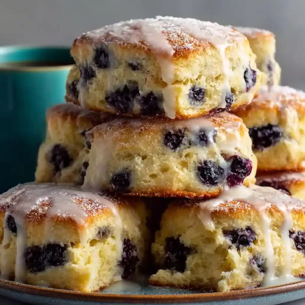 Flaky Blueberry Biscuits with Lemon Glaze Recipe - Recipe Image