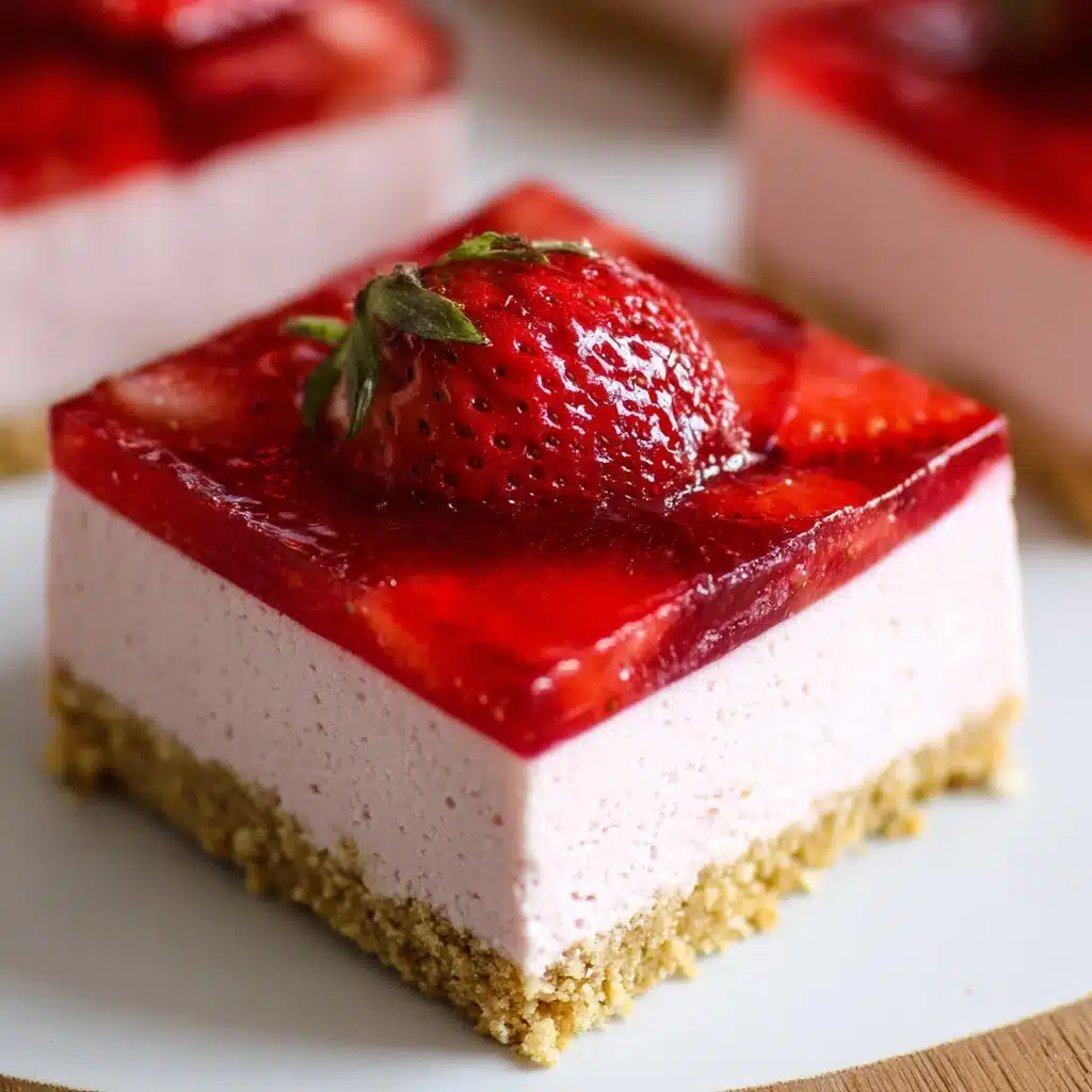 No-Bake Strawberry Cheesecake Bars Recipe - Recipe Image