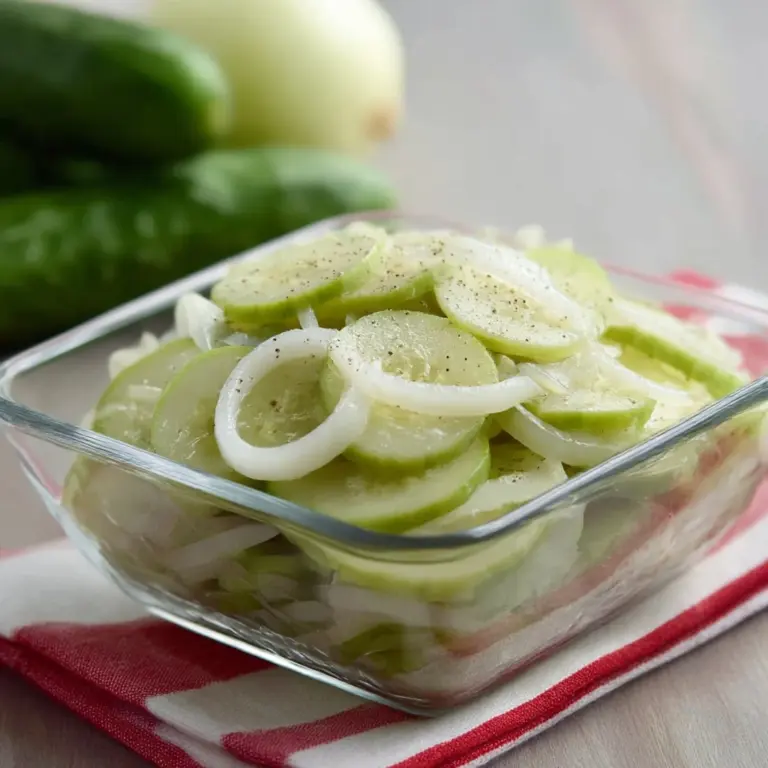 Cucumbers and Onions in Vinegar Recipe