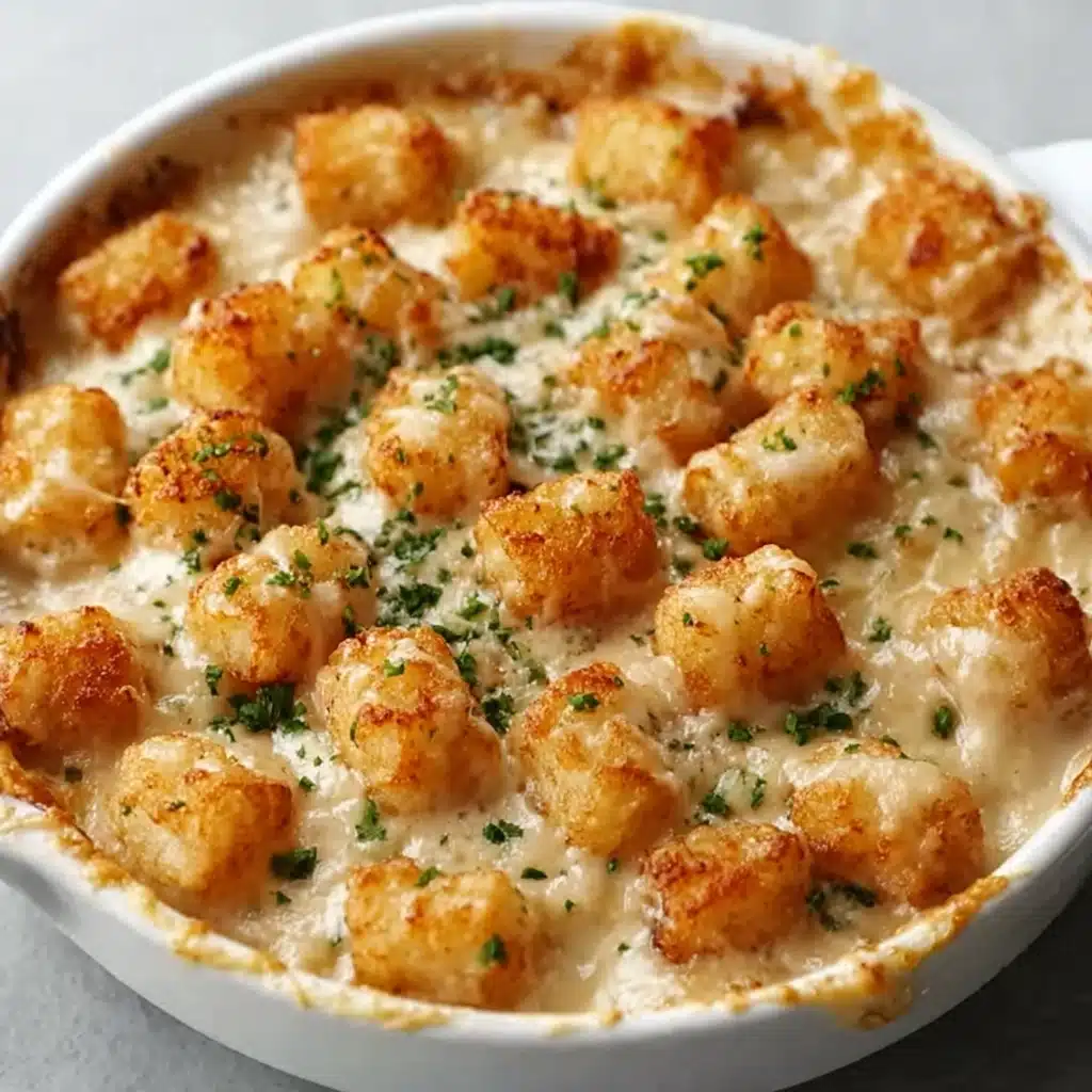 Chicken Alfredo Tater Tot Casserole Recipe - Recipe Image