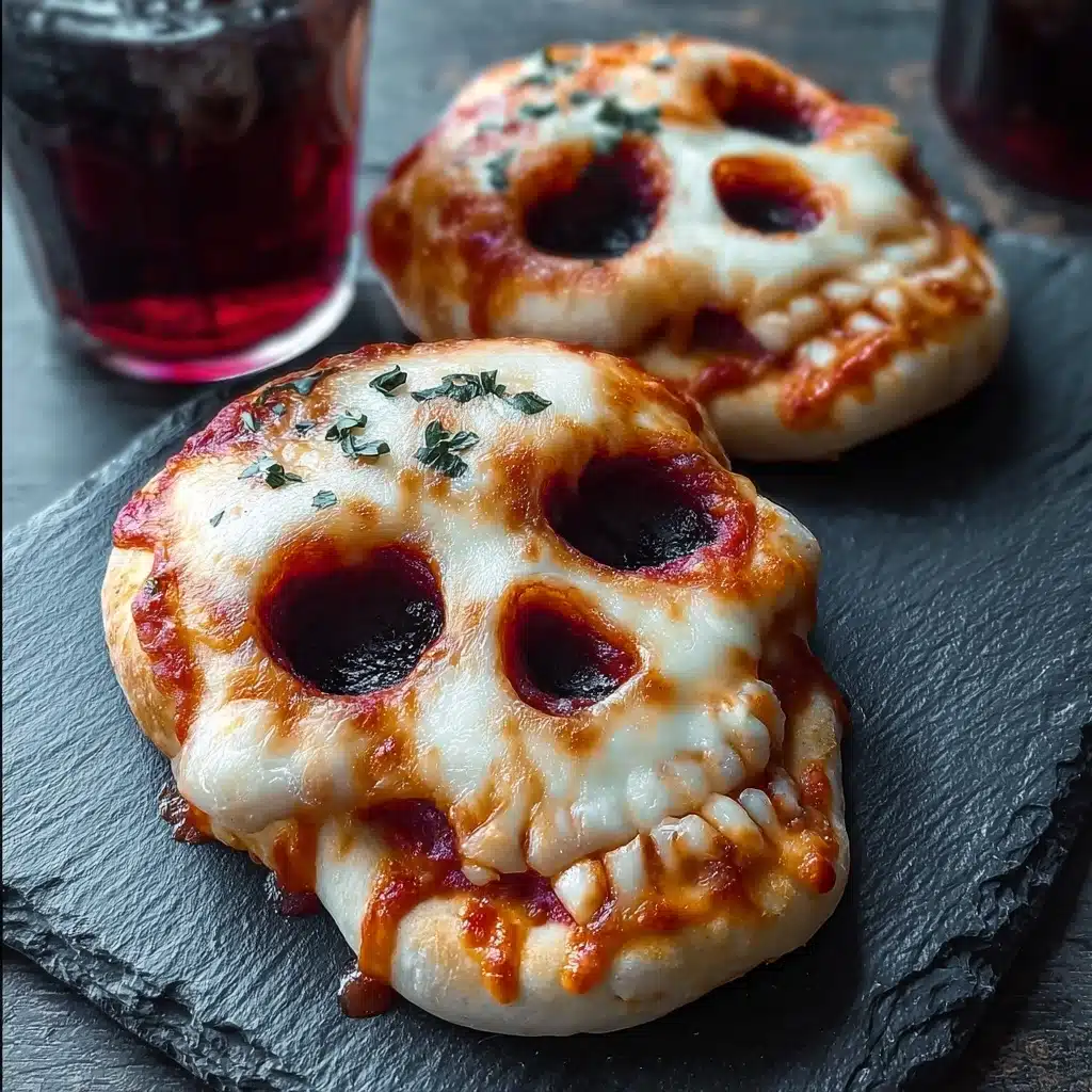 Cheesy Halloween Pizza Skulls Recipe - Recipe Image