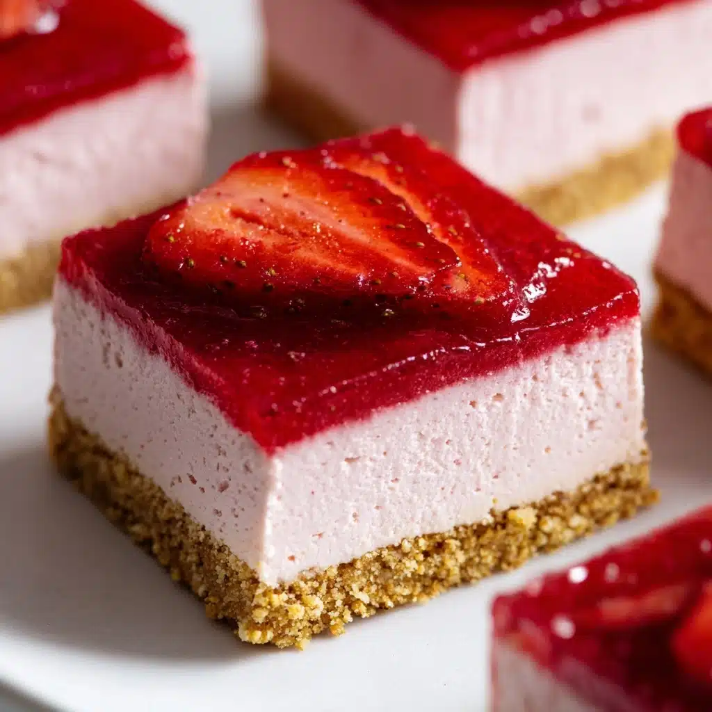 No-Bake Strawberry Cheesecake Bars Recipe - Recipe Image