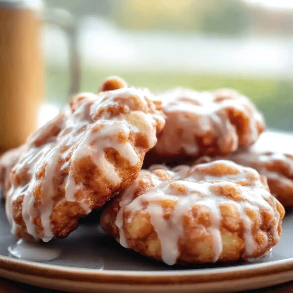 Baked Apple Fritters with Glaze Recipe - Recipe Image