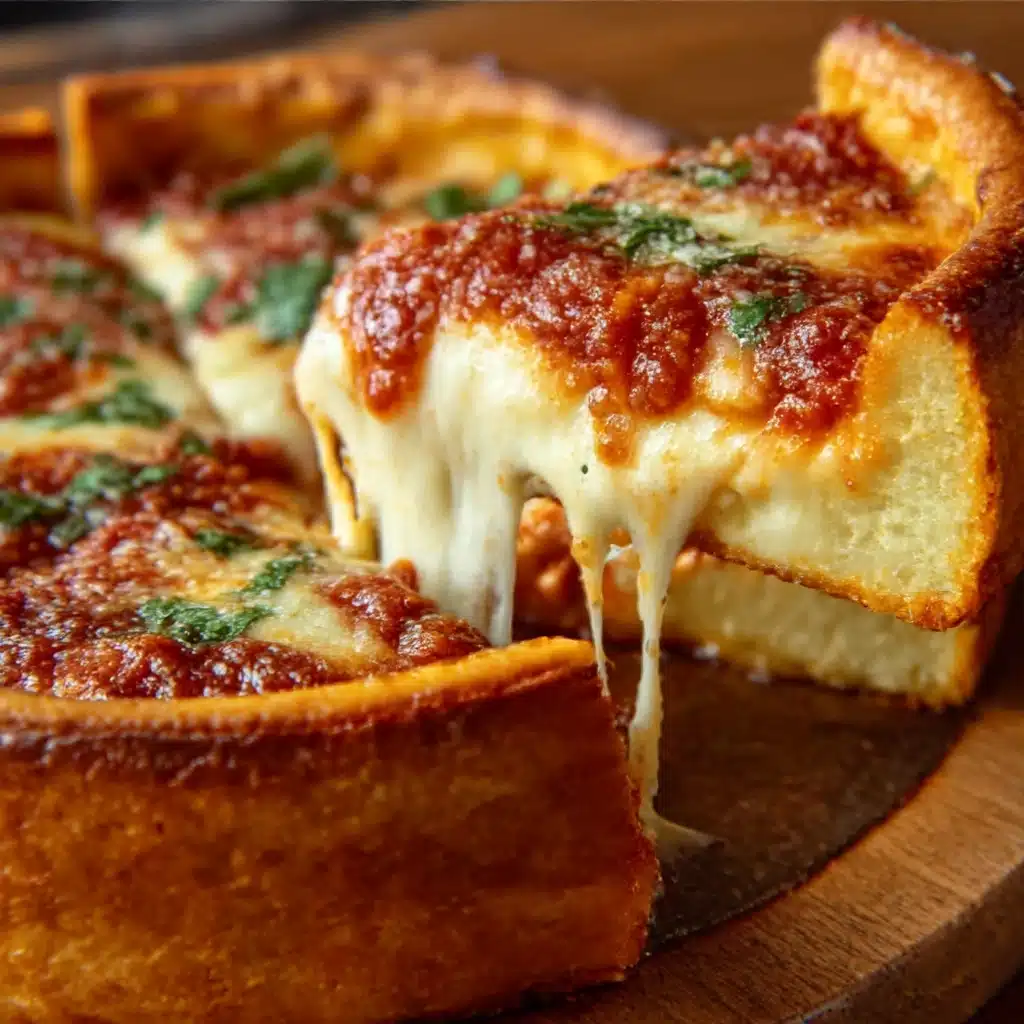 Chicago-Style Deep Dish Cheese Pizza recipe you’ll love! Recipe - Recipe Image