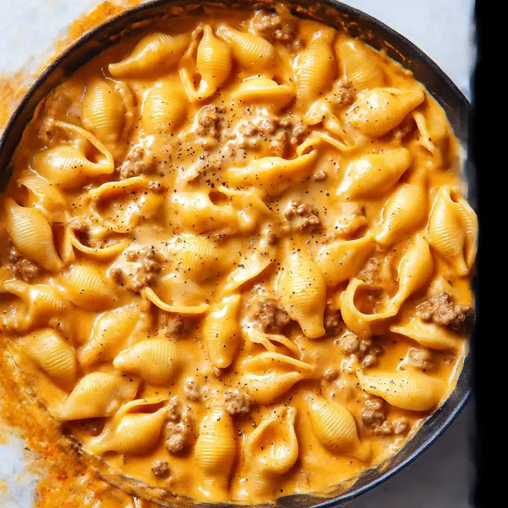 Creamy Beef and Shells Recipe - Recipe Image