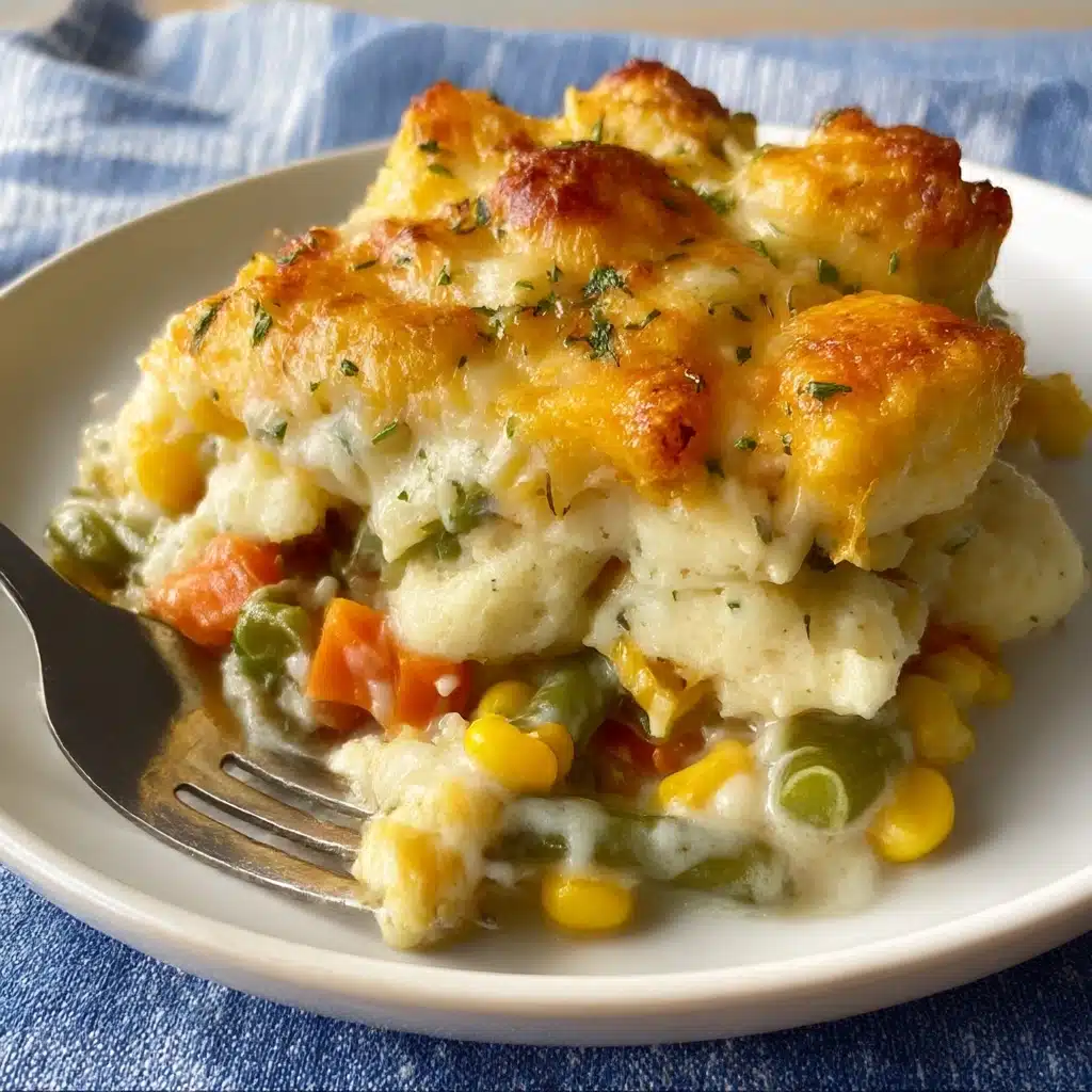 Easy Chicken Cobbler Dinner Casserole Recipe - Recipe Image