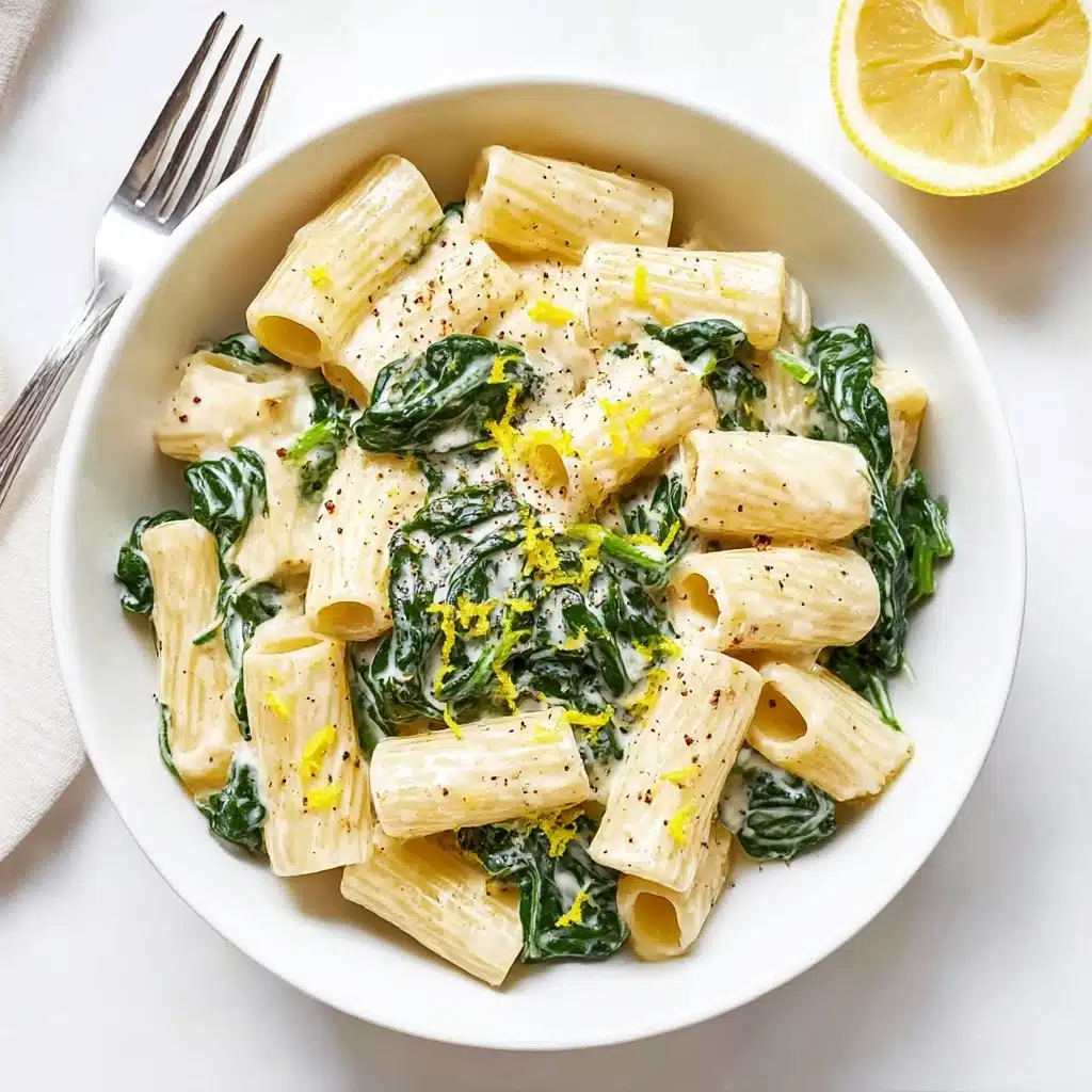 Lemon Spinach Pasta Recipe - Recipe Image