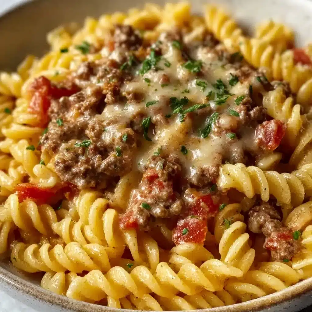 Loaded Cheeseburger Alfredo Pasta Recipe - Recipe Image