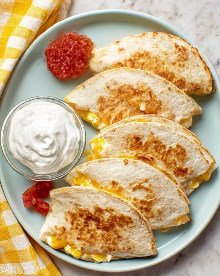 Breakfast Quesadilla with Bacon, Eggs, and Cheddar Recipe