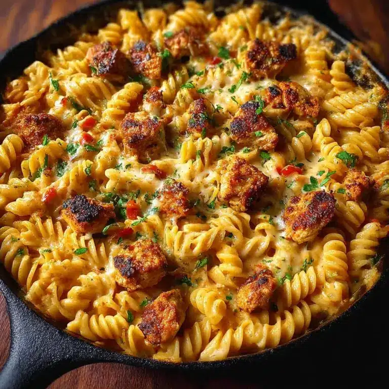 Cheesy Cajun Garlic Chicken Rotini Skillet Recipe