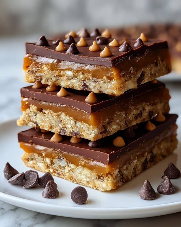 Homemade Caramel Chocolate Crunch Bars Recipe