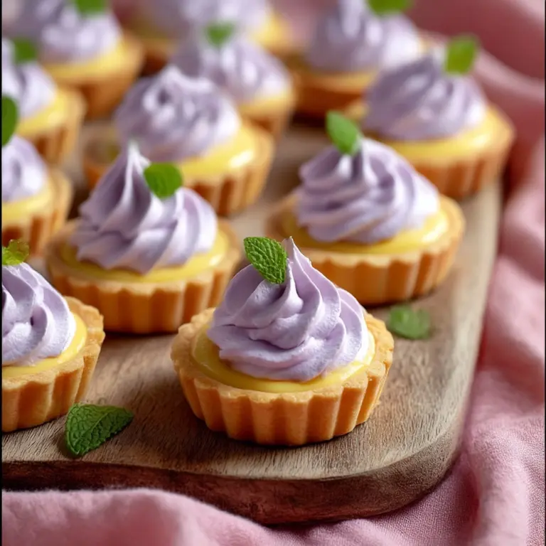 Mini Lemon Tart with Lilac Meringue Recipe