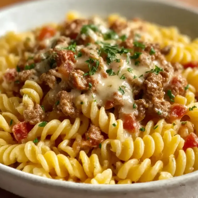 Loaded Cheeseburger Alfredo Pasta Recipe