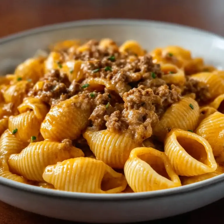 Creamy Beef and Shells Recipe