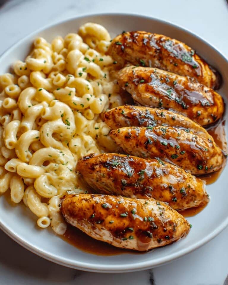 High Protein Honey Garlic Butter Chicken with Mac & Cheese Recipe