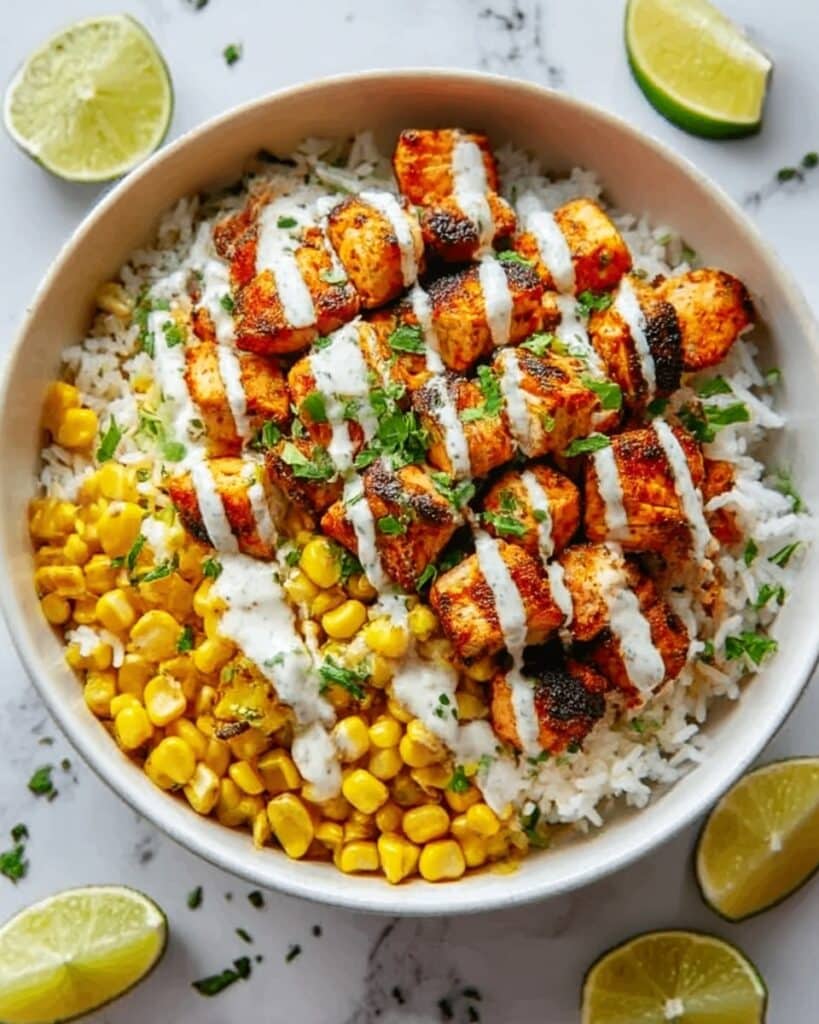 Street Chicken Rice Bowl with Corn Recipe