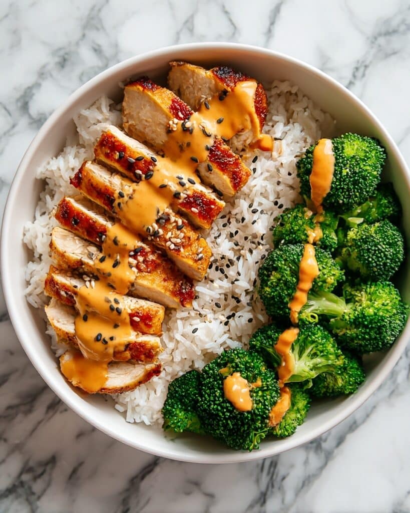 Sticky Chicken Bowls with Broccoli and Spicy Mayo Recipe