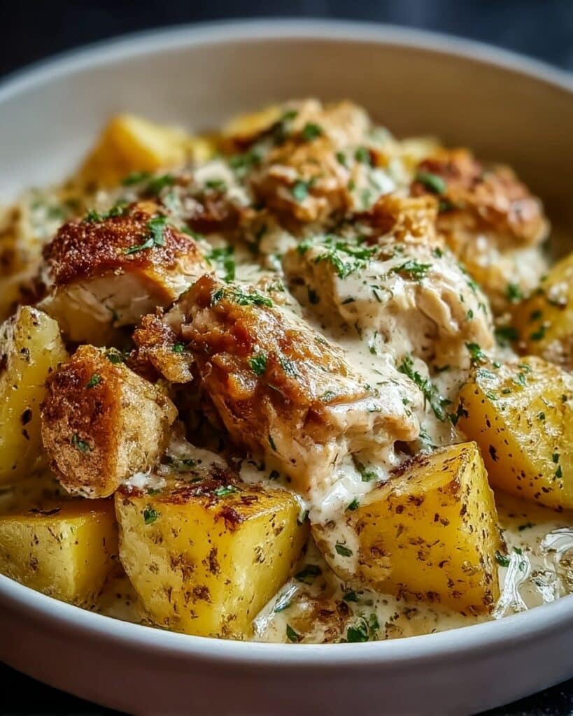 Garlic Parmesan Crockpot Chicken and Potatoes Recipe