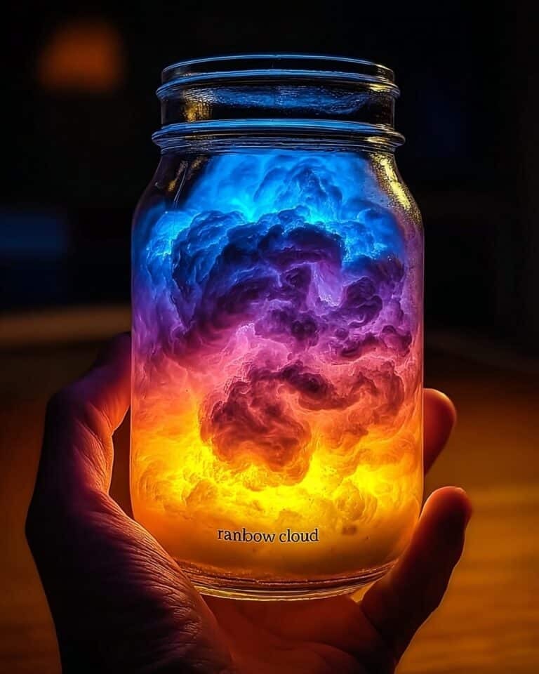 Baking Soda Rainbow Cloud in a Jar Recipe