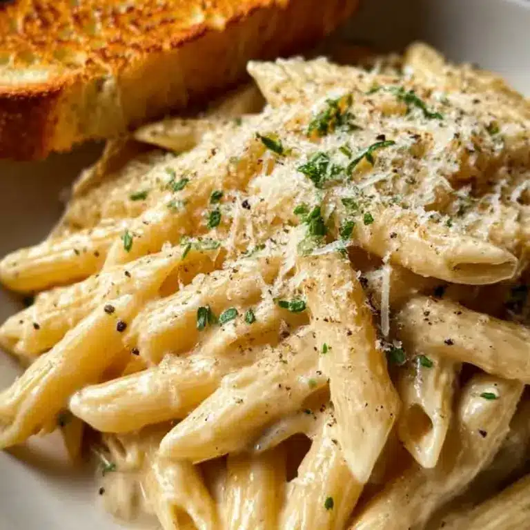 Creamy Garlic Penne Pasta Recipe
