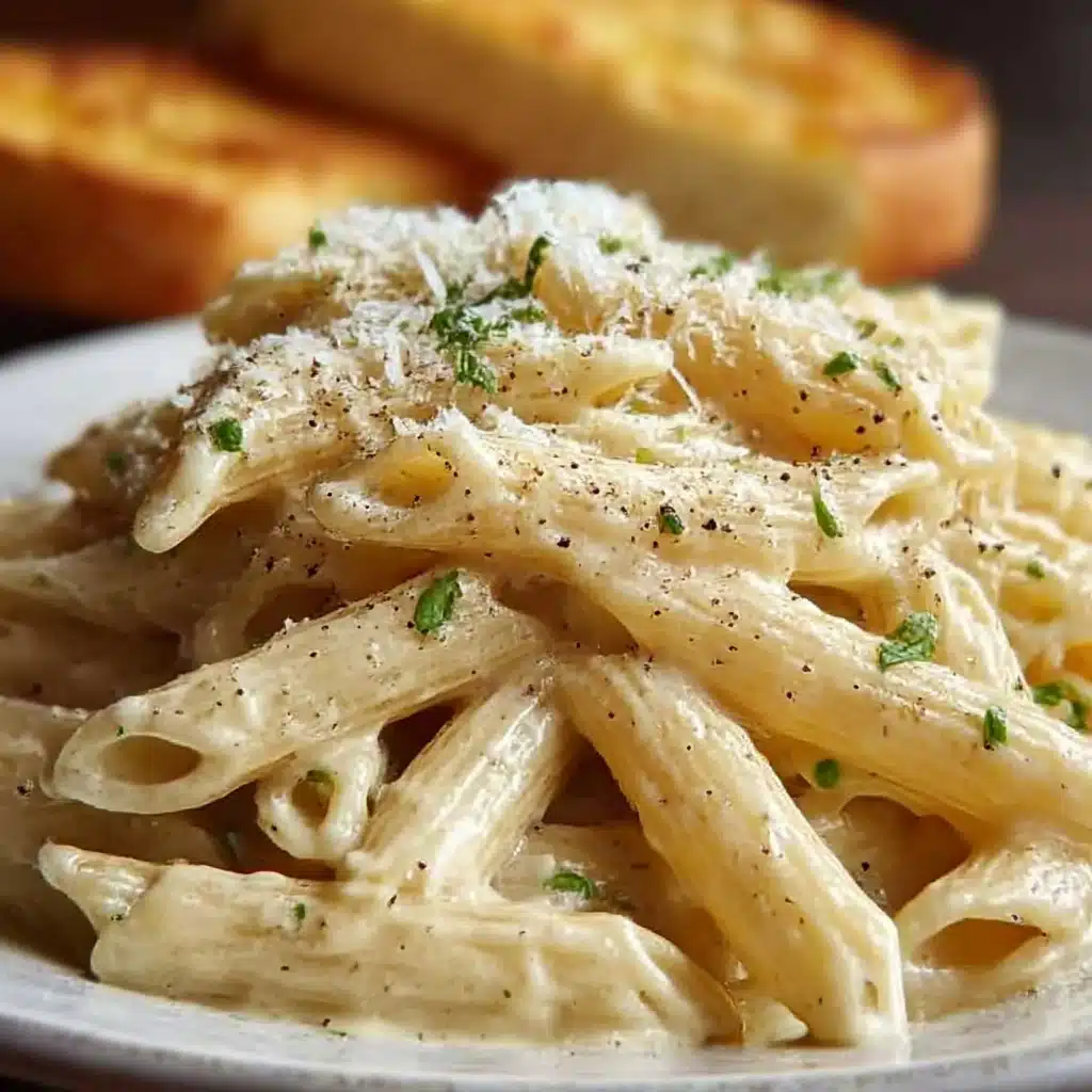 Creamy Garlic Penne Pasta Recipe - Recipe Image