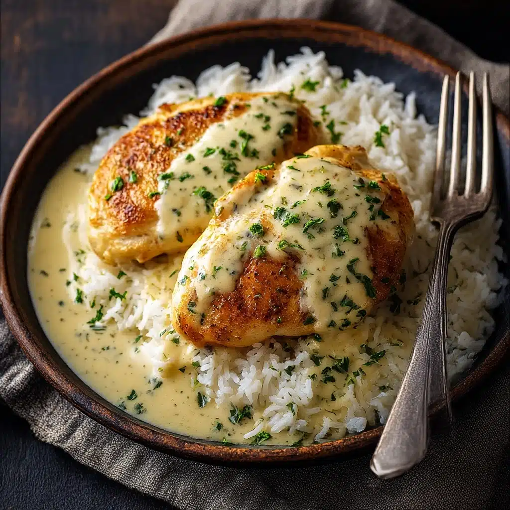 Creamy Smothered Chicken And Rice Recipe - Recipe Image