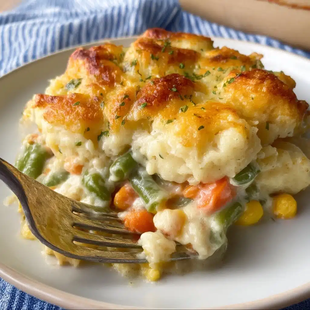 Easy Chicken Cobbler Dinner Casserole Recipe