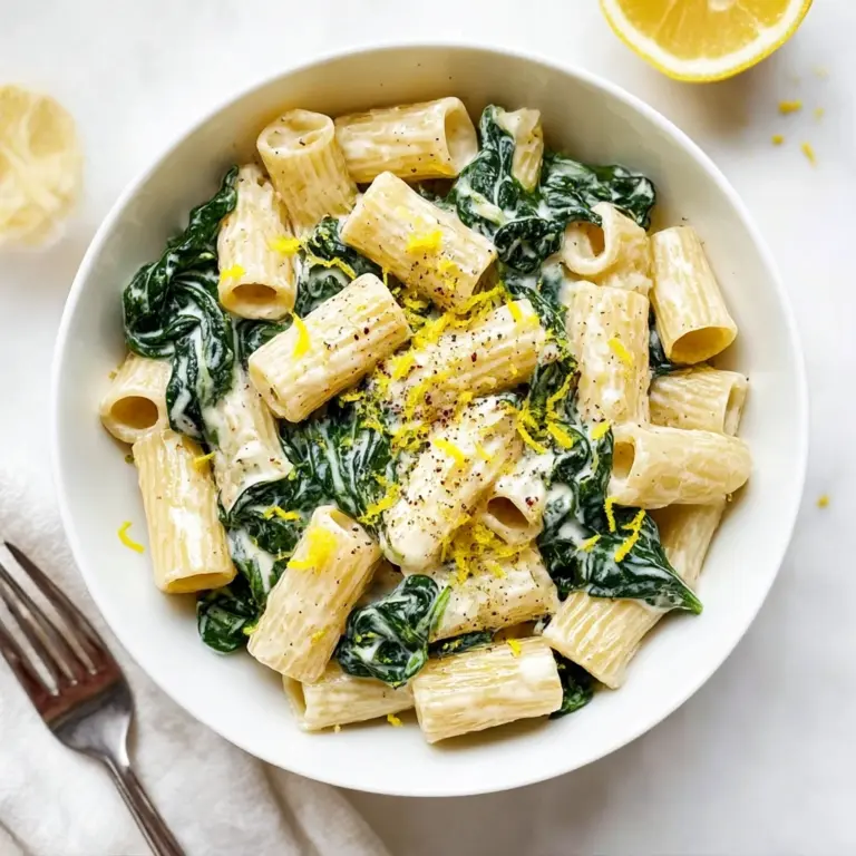 Lemon Spinach Pasta Recipe