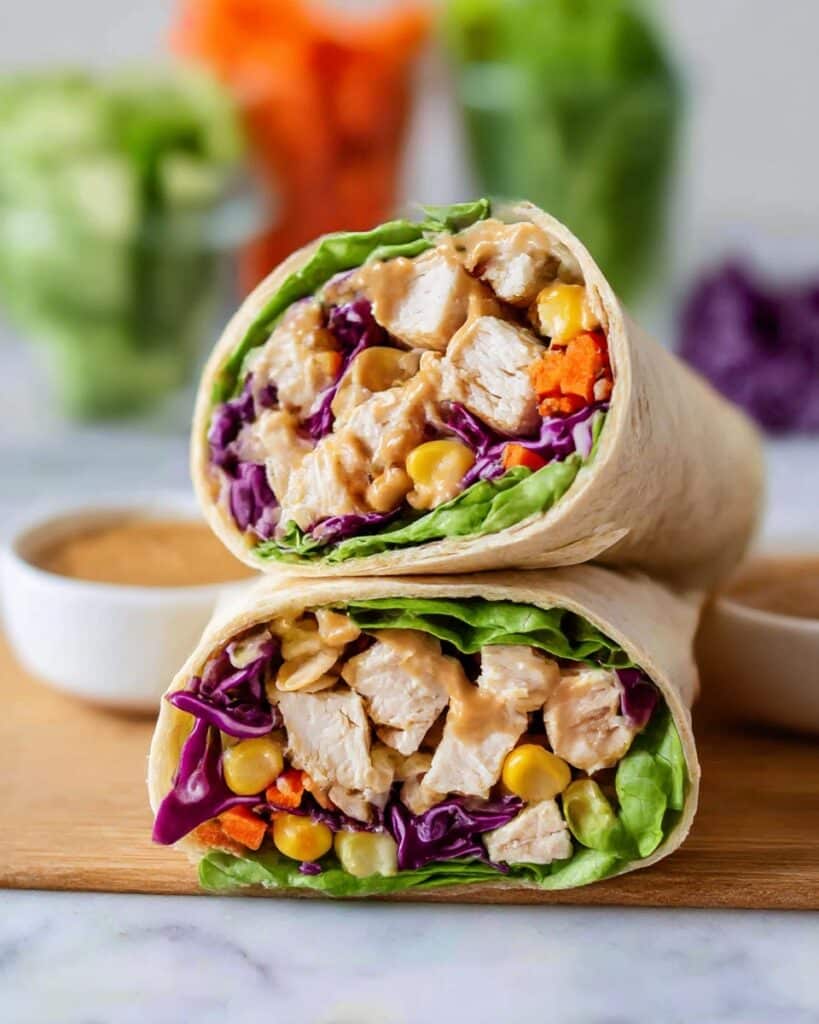 Thai Peanut Chicken Wraps Recipe