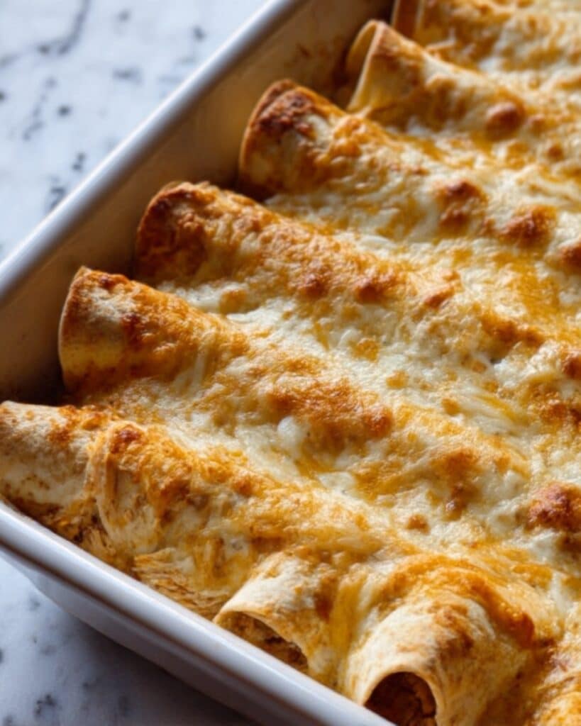 38g Protein Chicken Enchiladas with Dreamy White Sauce Recipe