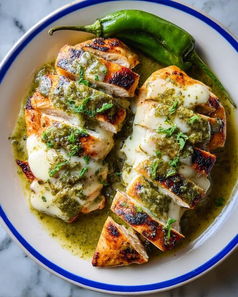 Cheesy Grilled Salsa Verde Pepper Jack Chicken Recipe