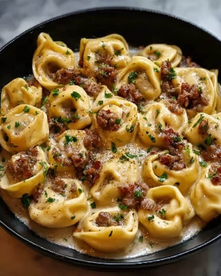 Cheesesteak Tortellini in Rich Provolone Sauce Recipe