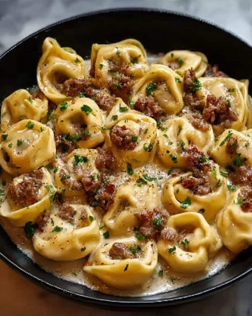 Cheesesteak Tortellini in Rich Provolone Sauce Recipe