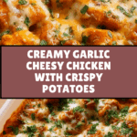 High Protein Creamy Garlic Cheesy Chicken & Potatoes Recipe