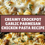 The Best Crockpot Garlic Parmesan Chicken Pasta Recipe
