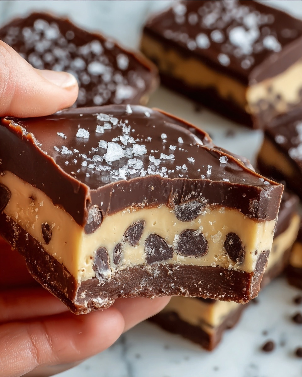 A close-up of a single thick cookie with a rough, grainy texture in light brown color, topped with broken pieces of black and white sandwich cookie and several dark brown chocolate chips scattered on the surface. The cookie has a bite taken out of one side, exposing a soft and gooey inside with melted chocolate visible. The cookie rests on crinkled light brown parchment paper on a white marbled texture. photo taken with an iphone --ar 4:5 --v 7