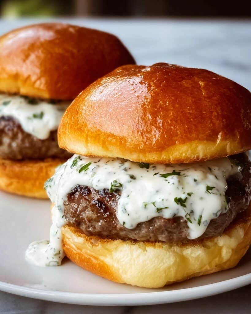 Creamy Garlic Burgers with Easy Sauce Recipe